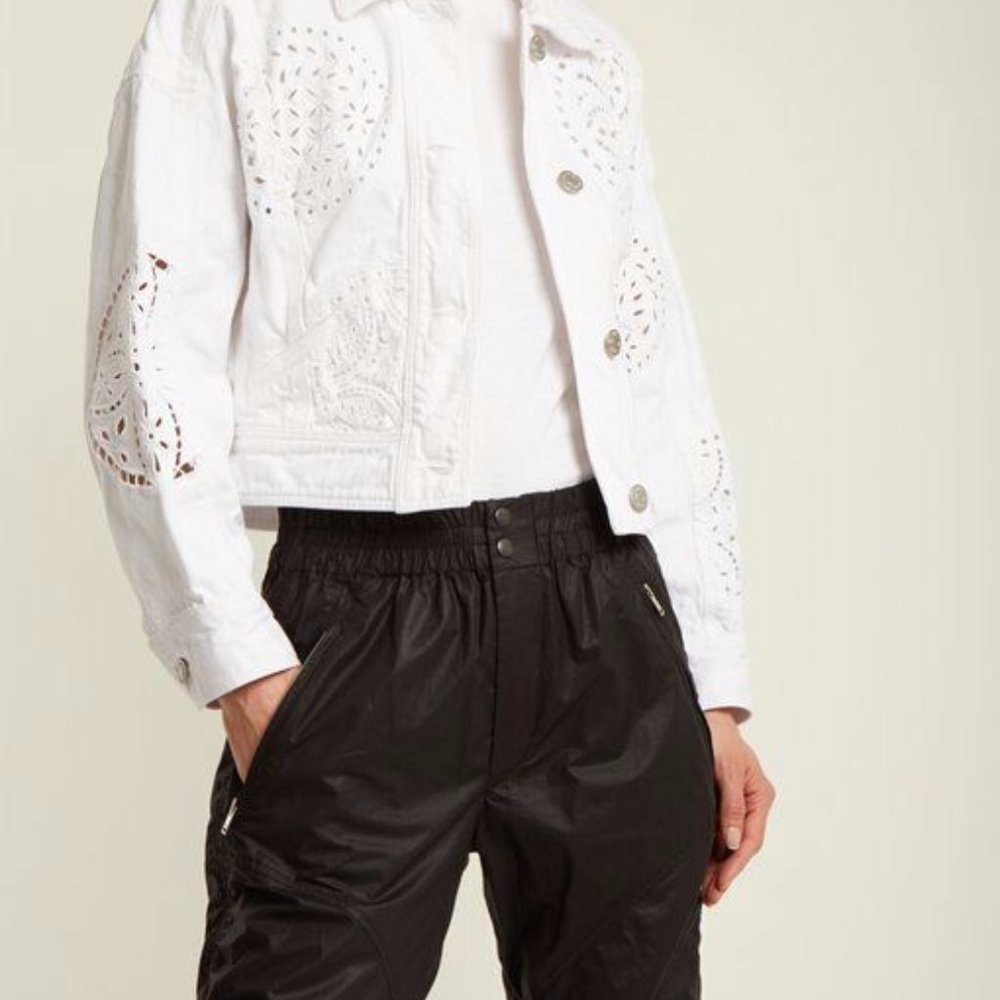ISABEL MARANT LASER CUT EMBROIDERED DENIM JACKET